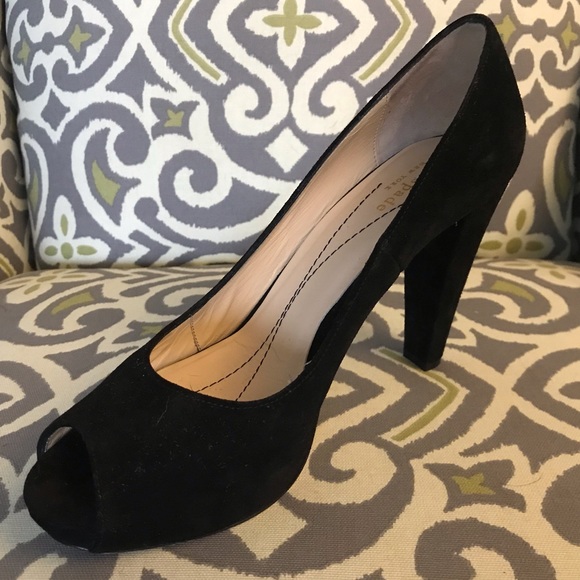 Kate Spade Peep Toe Black Suede Pump - Picture 6 of 8